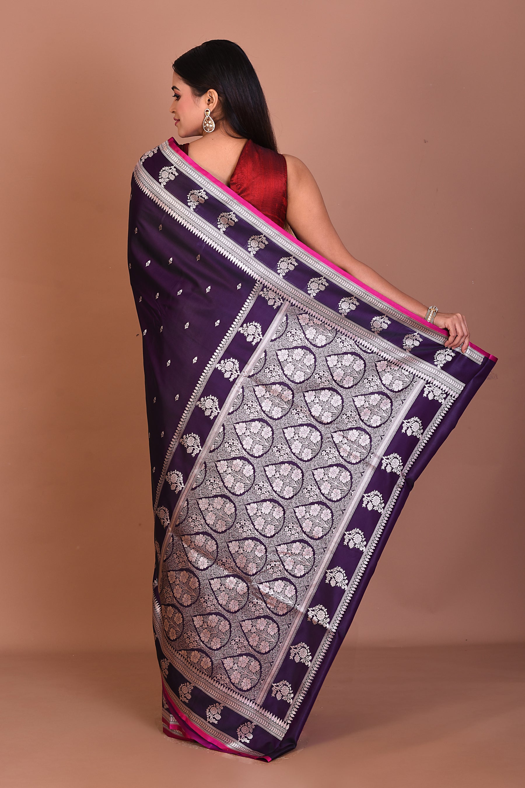 Violet Blended Mashru Silk Saree - Keya Seth Exclusive