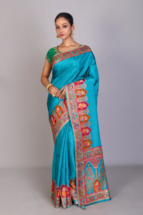 Blue Blended Crepe Silk Saree - Keya Seth Exclusive