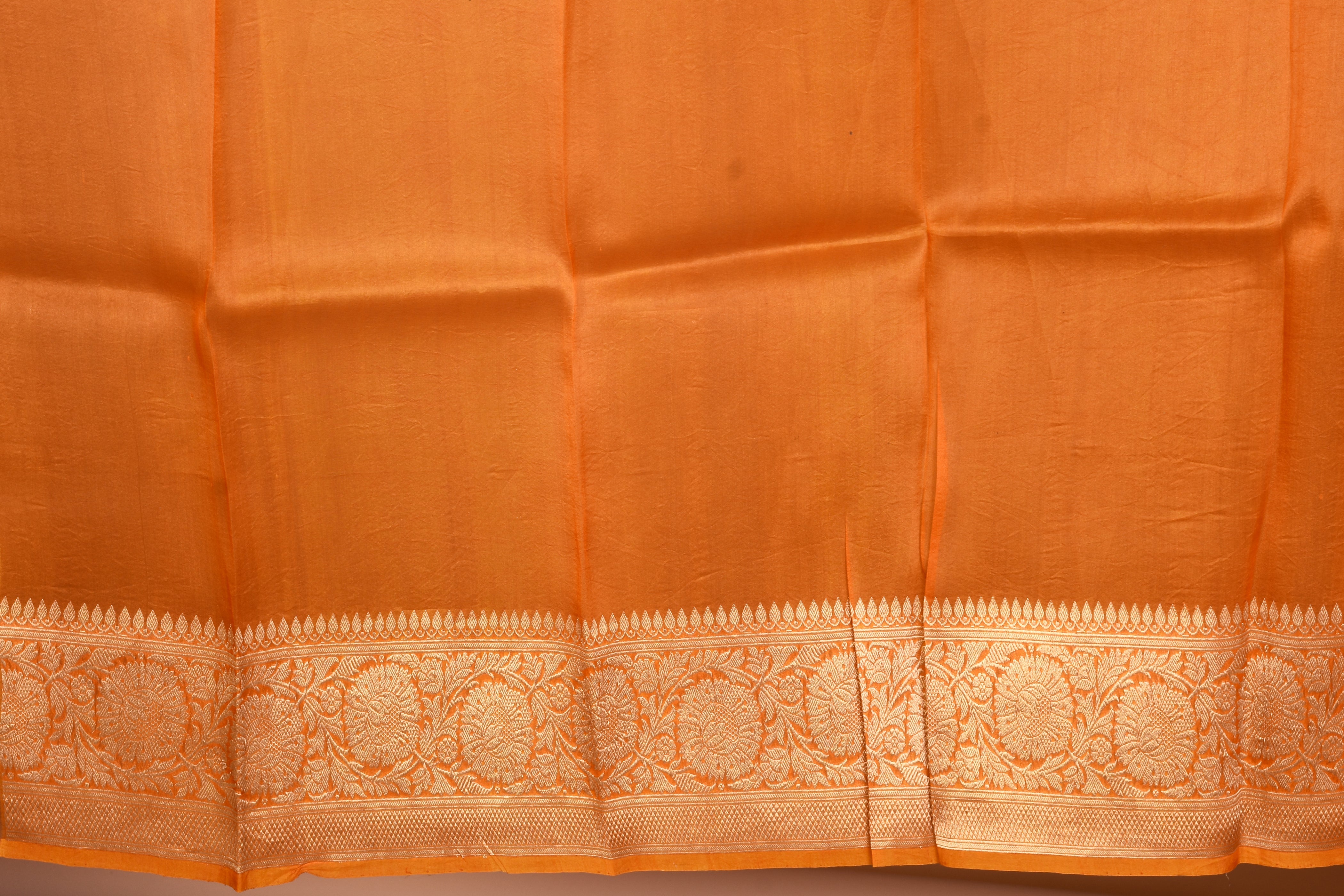 Orange Pure Tissue Saree with Blouse Piece - Keya Seth Exclusive