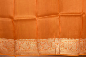 Orange Pure Tissue Saree with Blouse Piece - Keya Seth Exclusive