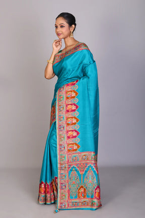 Blue Blended Crepe Silk Saree - Keya Seth Exclusive