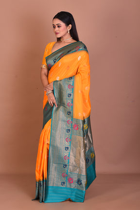 Mustard Blended Tissue Saree - Keya Seth Exclusive