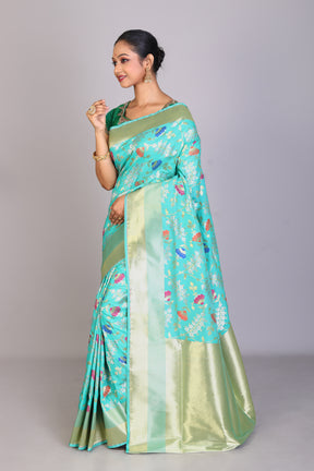 Sea Green Blended Organza Saree - Keya Seth Exclusive