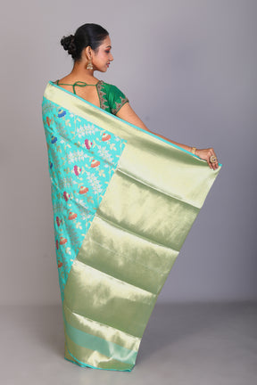 Sea Green Blended Organza Saree - Keya Seth Exclusive