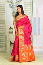 Load image into Gallery viewer, Slushy Pink Pure Kanjivaram Silk Saree - Keya Seth Exclusive