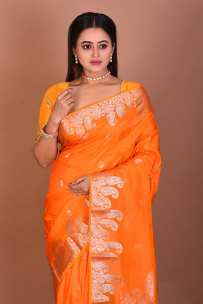 Yellow Pure Katan Silk Saree - Keya Seth Exclusive
