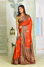 Load image into Gallery viewer, Brick Brown Pure Kanjivaram Silk Saree - Keya Seth Exclusive