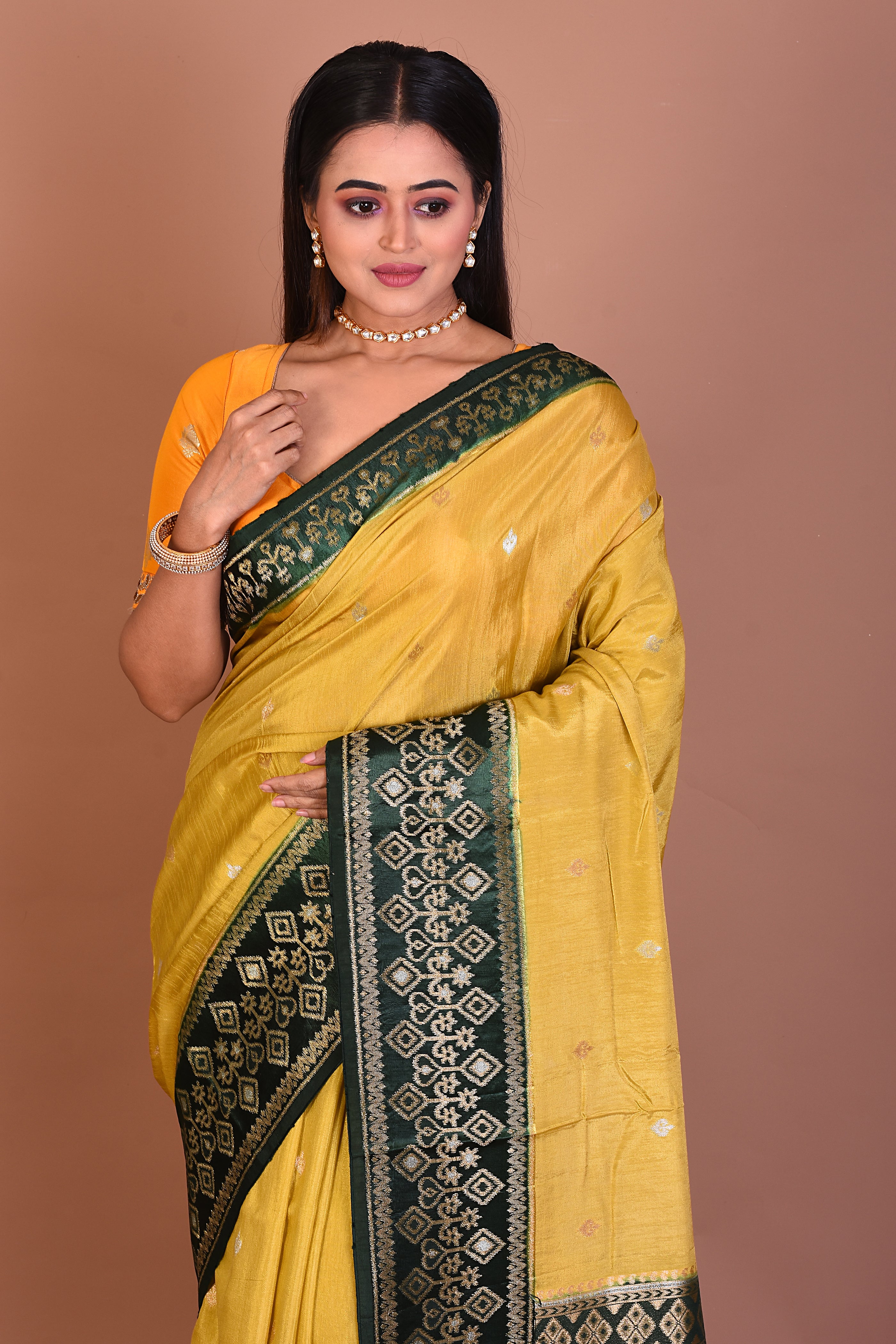 Olive Green Art Silk Saree - Keya Seth Exclusive