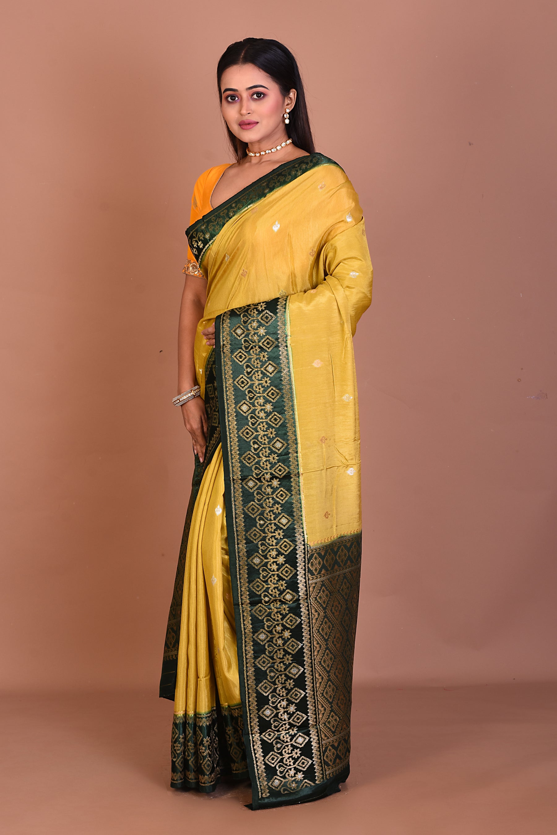 Olive Green Art Silk Saree - Keya Seth Exclusive