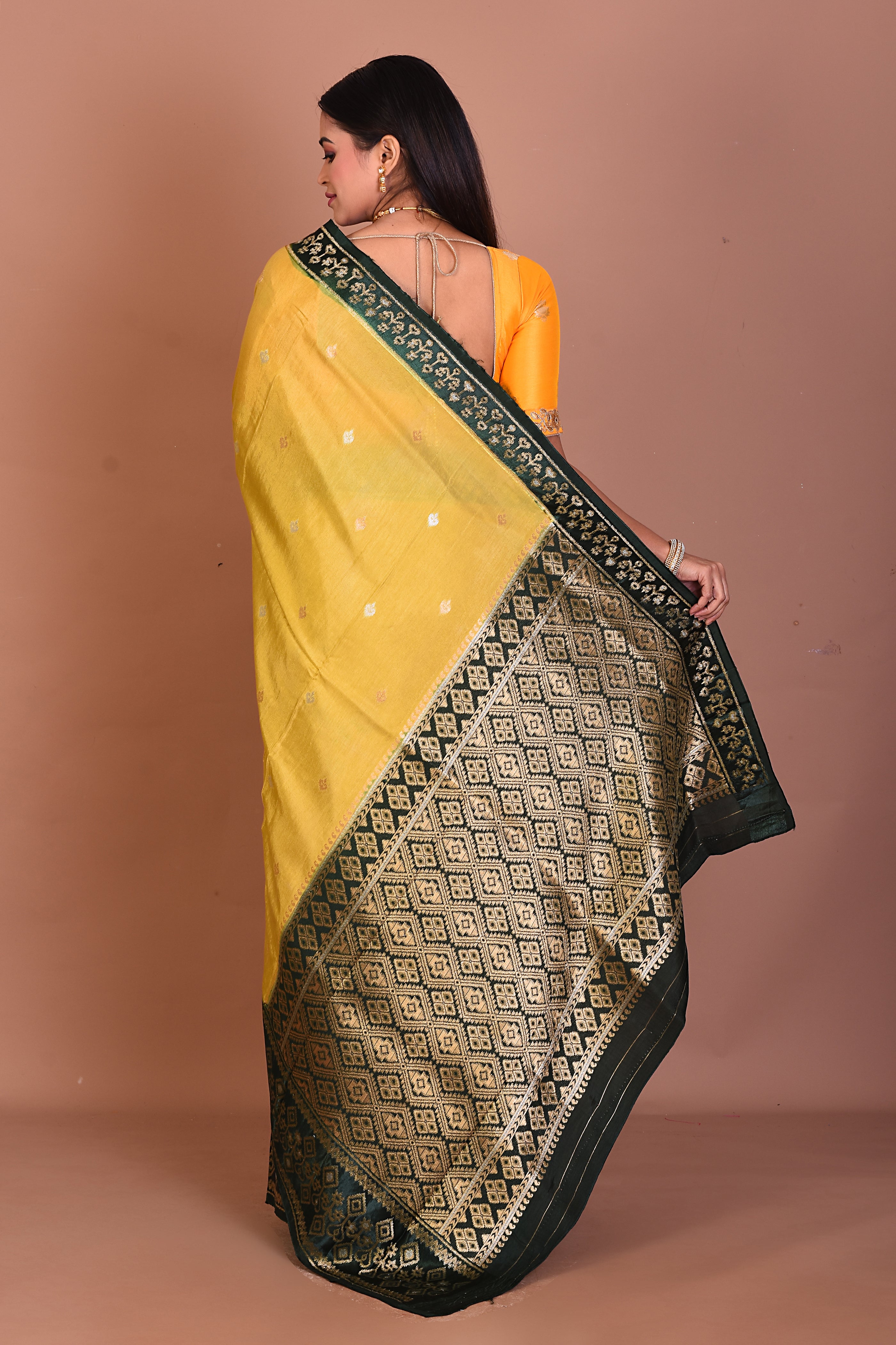 Olive Green Art Silk Saree - Keya Seth Exclusive