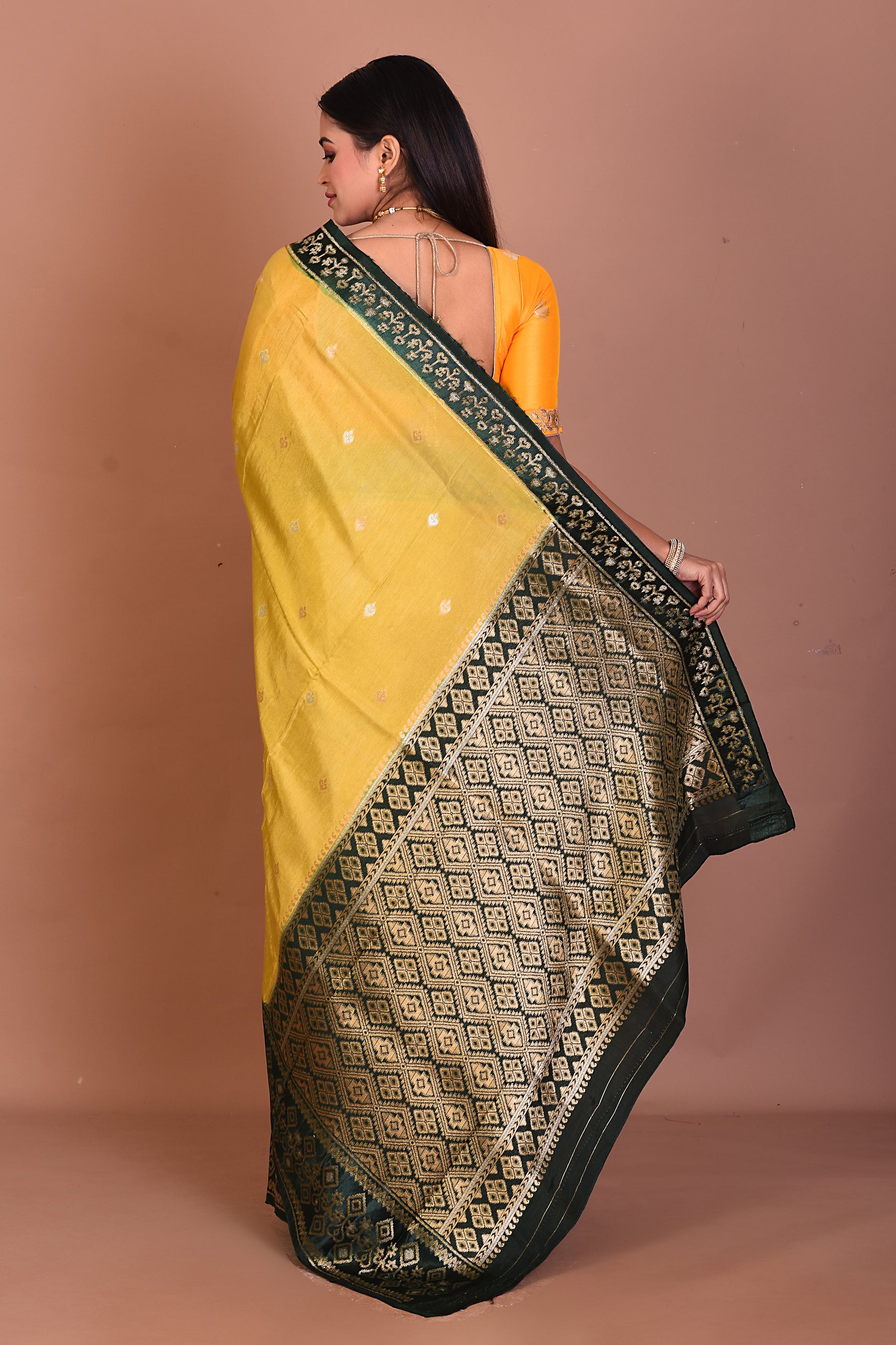 Olive Green Art Silk Saree - Keya Seth Exclusive