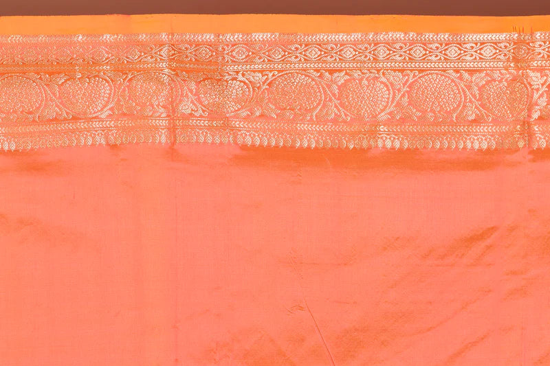Peach Pure Katan Silk Saree - Keya Seth Exclusive
