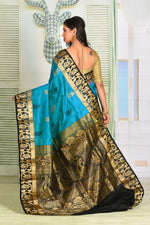 Load image into Gallery viewer, Dual Tone Blue Pure Kanjivaram Silk Saree - Keya Seth Exclusive