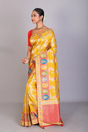 Mustard Art Silk Saree - Keya Seth Exclusive