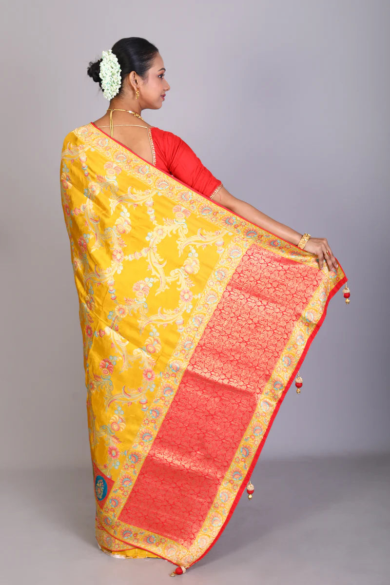Mustard Art Silk Saree - Keya Seth Exclusive