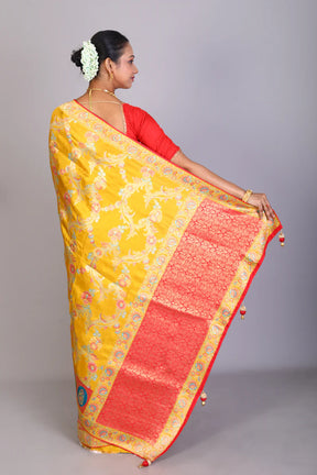 Mustard Art Silk Saree - Keya Seth Exclusive