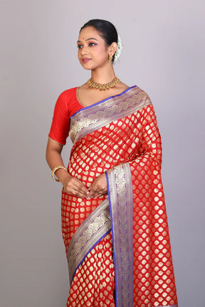 Red Blended Uppada Silk Saree - Keya Seth Exclusive