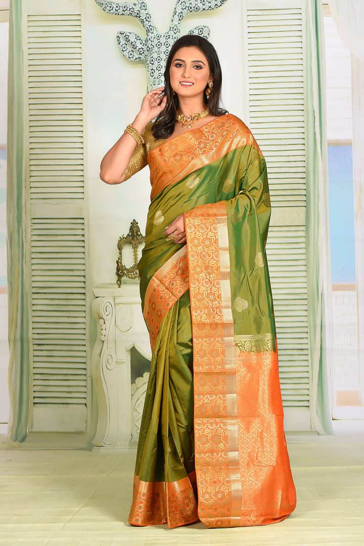 Green Pure Kanjivaram Silk Saree - Keya Seth Exclusive