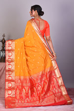 Load image into Gallery viewer, Yellow Pure Kanjivaram Saree with Red Borders - Keya Seth Exclusive
