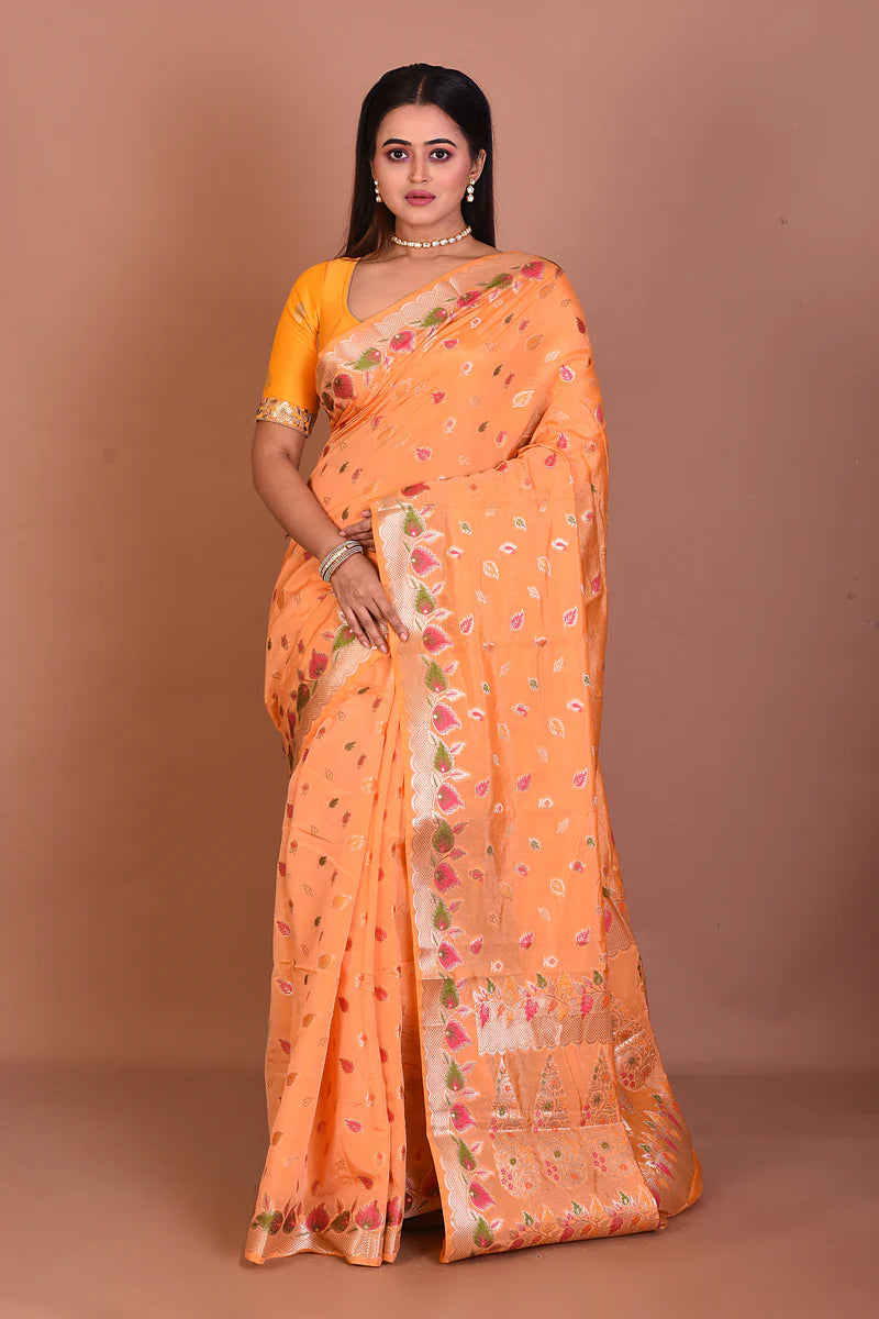 Light Yellow Art Silk Saree - Keya Seth Exclusive