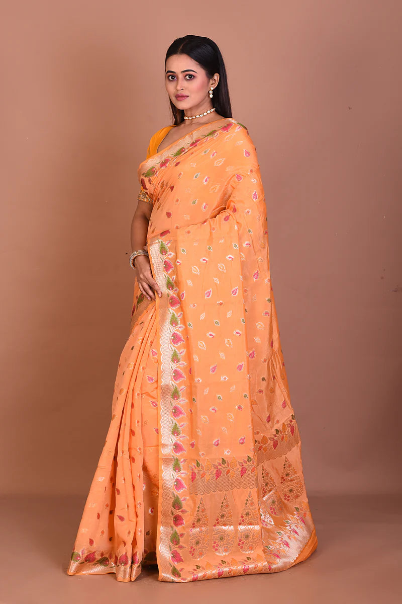 Light Yellow Art Silk Saree - Keya Seth Exclusive