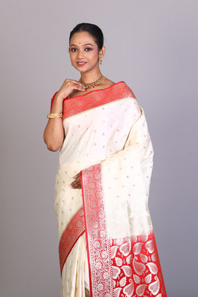 Offwhite Blended Banarasi Saree - Keya Seth Exclusive