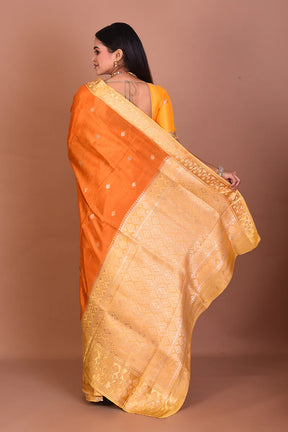 Rust Art Silk Saree - Keya Seth Exclusive
