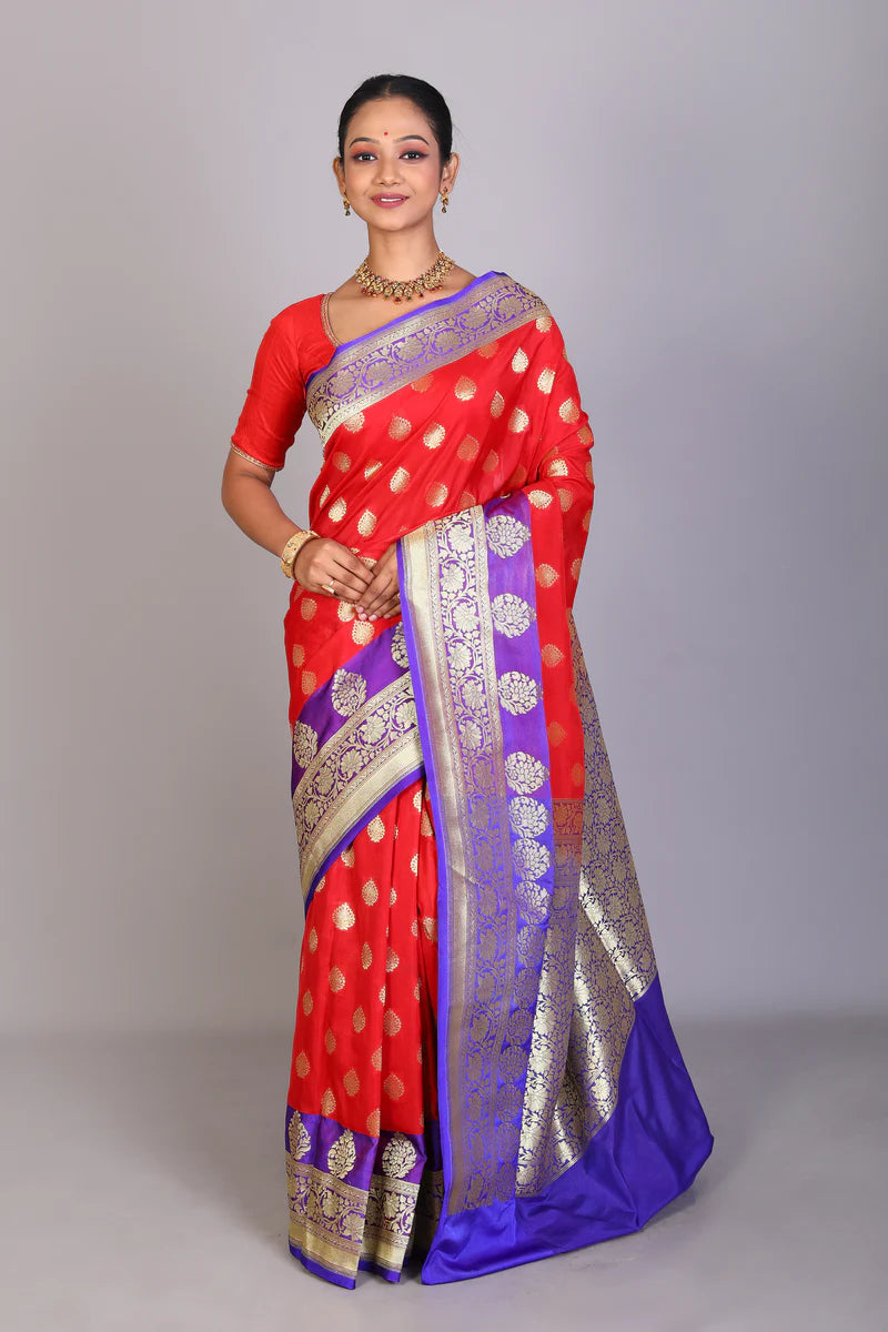 Red Blended Uppada Saree - Keya Seth Exclusive