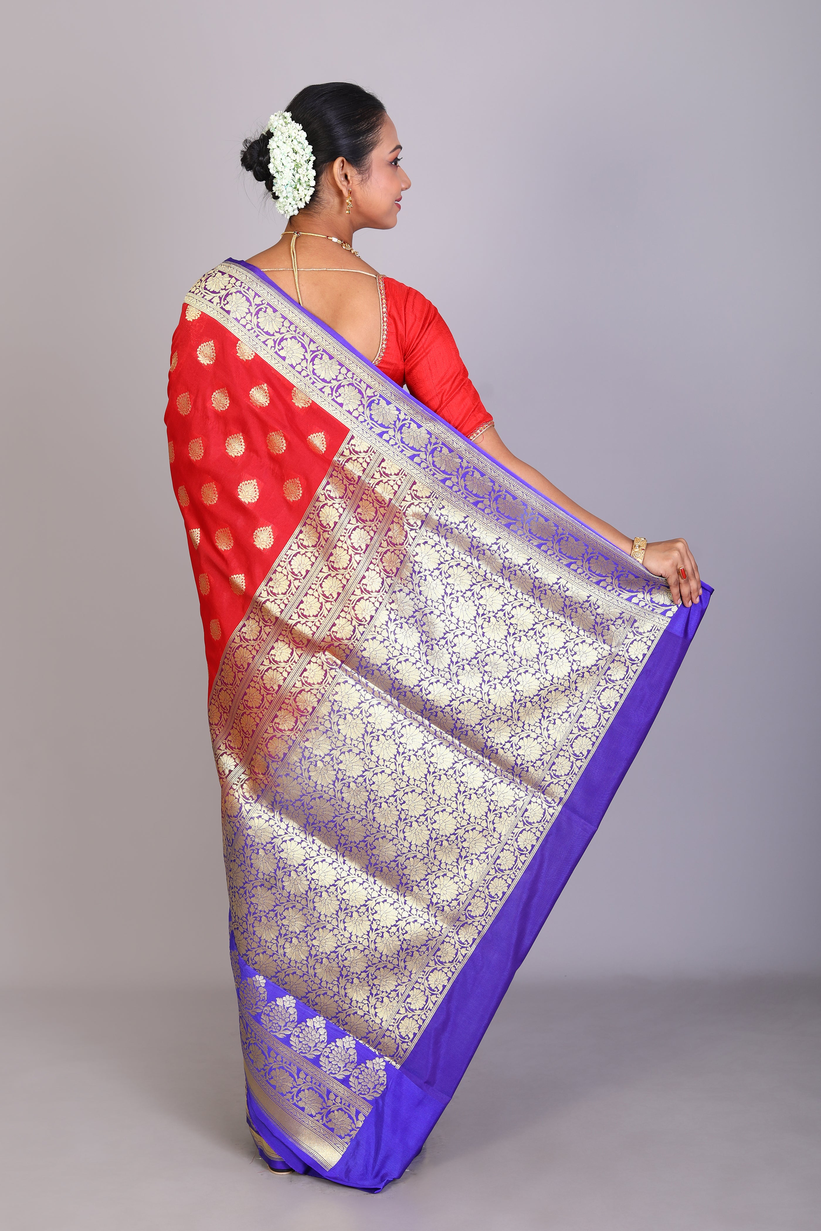 Red Blended Uppada Saree - Keya Seth Exclusive