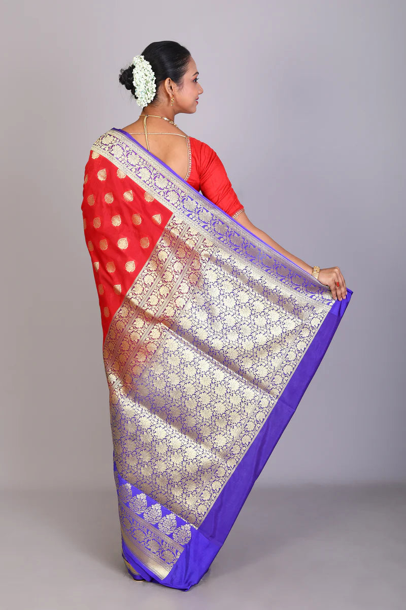 Red Blended Uppada Saree - Keya Seth Exclusive