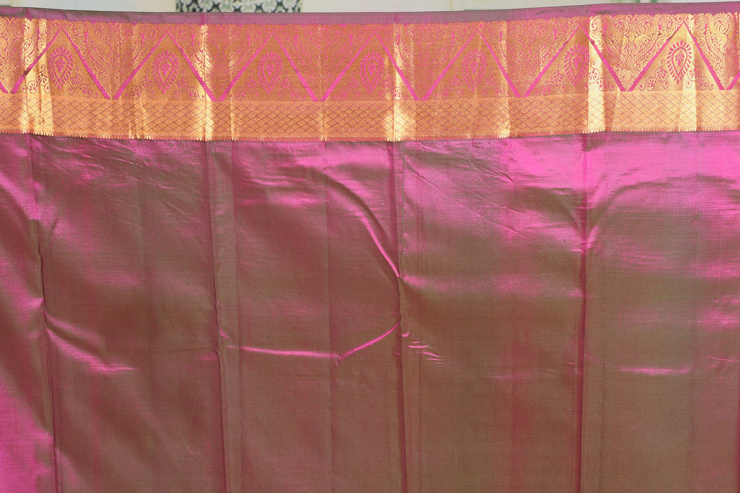 Dual Tone Pink Pure Kanjivaram Silk Saree - Keya Seth Exclusive