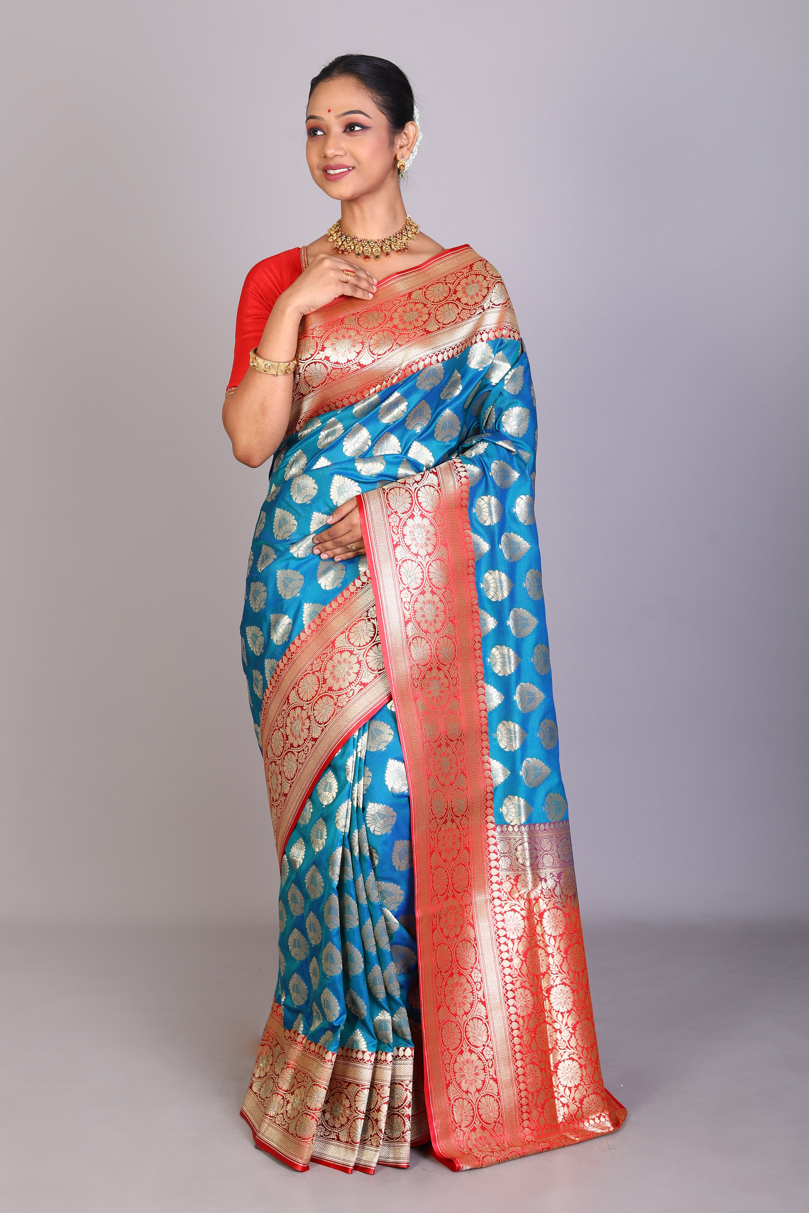 Blue Blended Uppada Silk - Keya Seth Exclusive