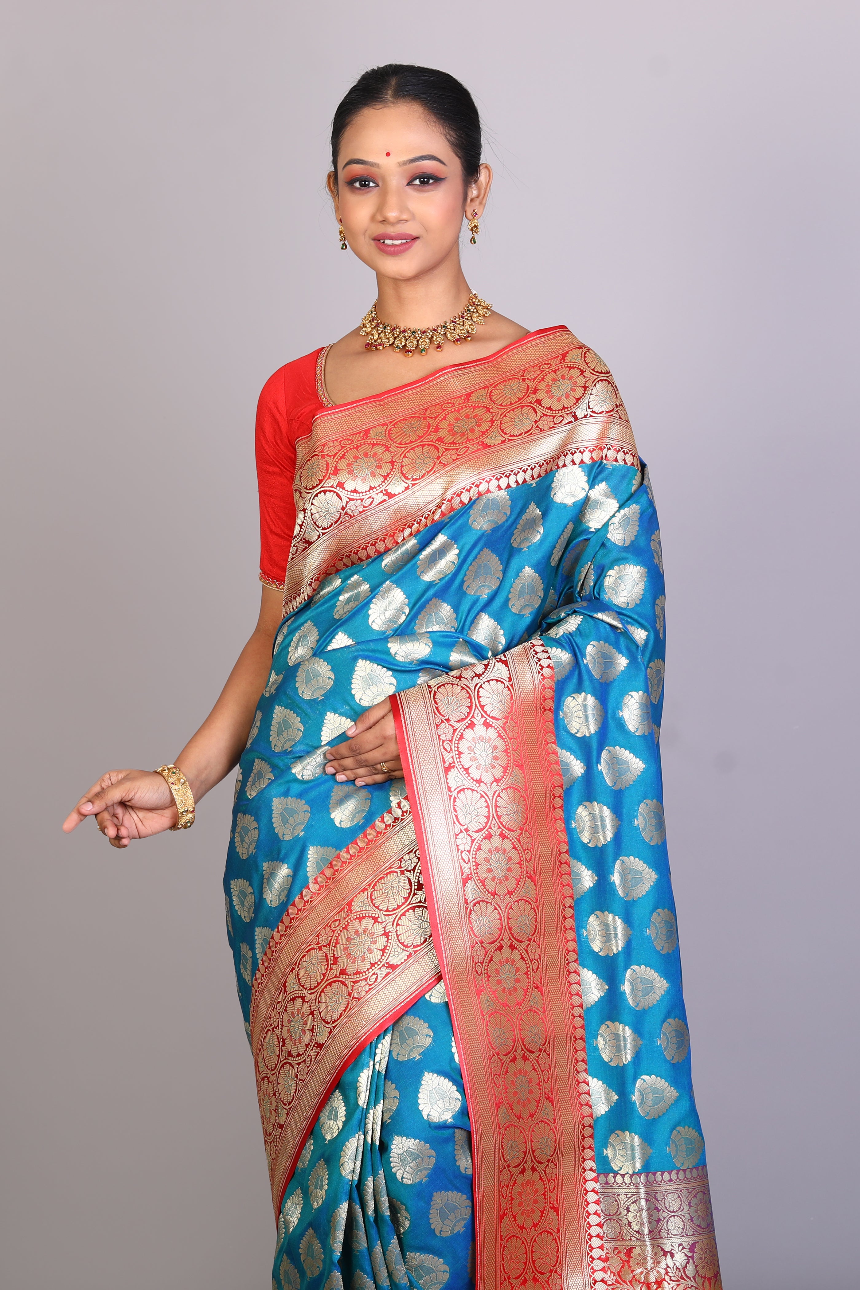 Blue Blended Uppada Silk - Keya Seth Exclusive