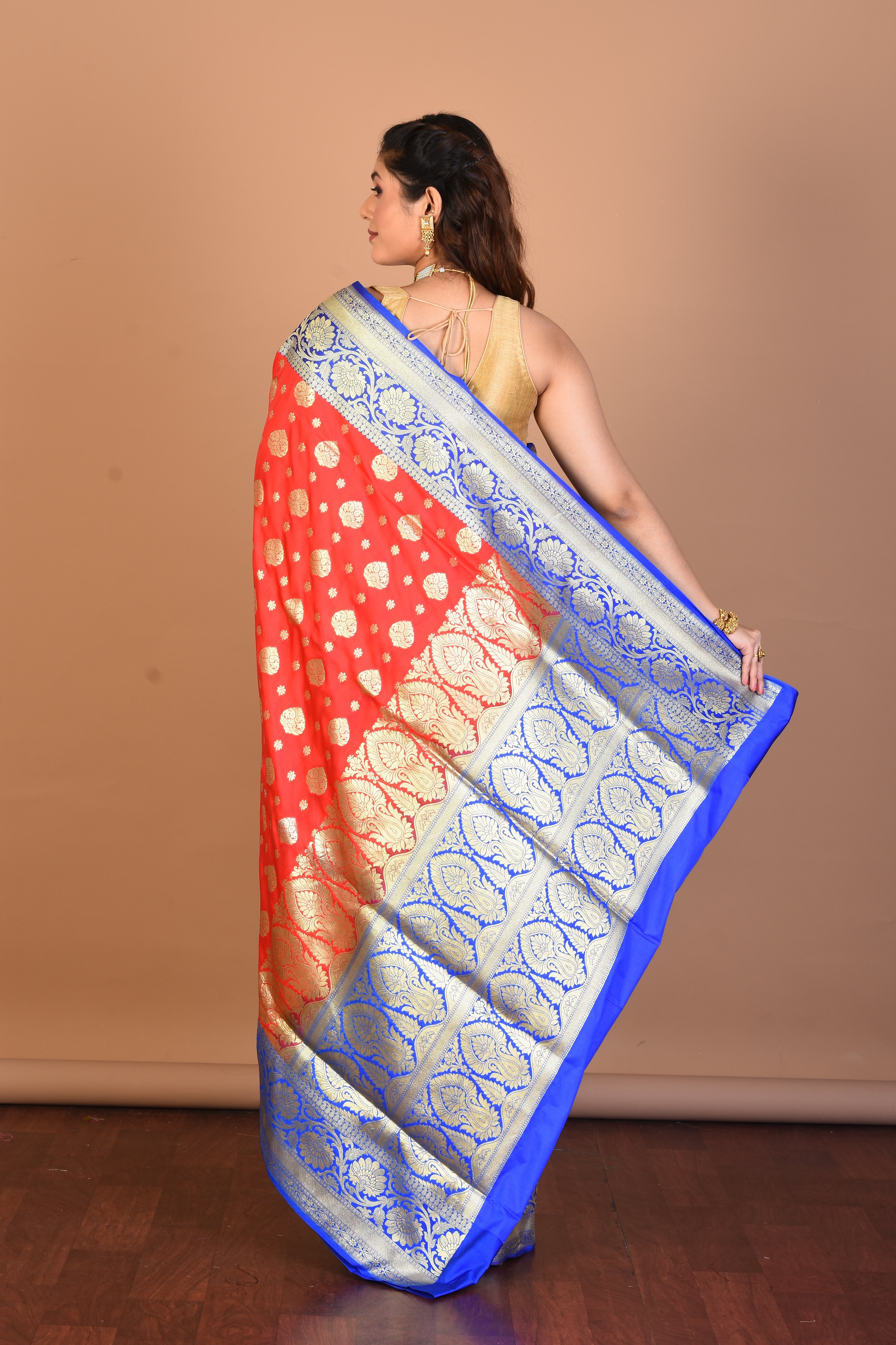 Red Blended Uppada Silk Saree with Blouse Piece - Keya Seth Exclusive