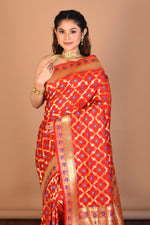 Load image into Gallery viewer, Red Blended Uppada Silk Saree with Blouse Piece - Keya Seth Exclusive
