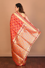 Load image into Gallery viewer, Red Blended Uppada Silk Saree with Blouse Piece - Keya Seth Exclusive
