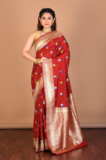 Load image into Gallery viewer, Maroon Blended Uppada Silk Saree with Blouse Piece - Keya Seth Exclusive
