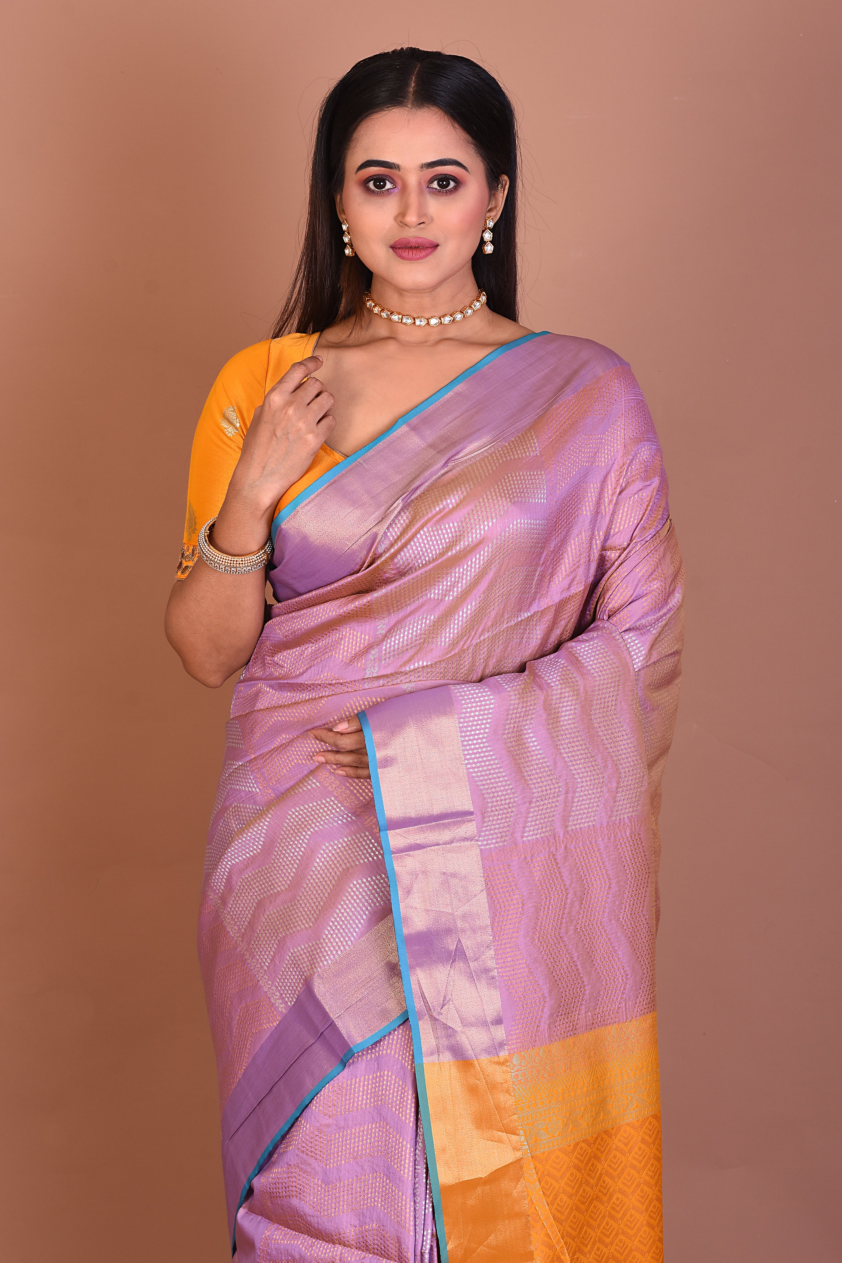 Mauve Blended Silk Saree - Keya Seth Exclusive
