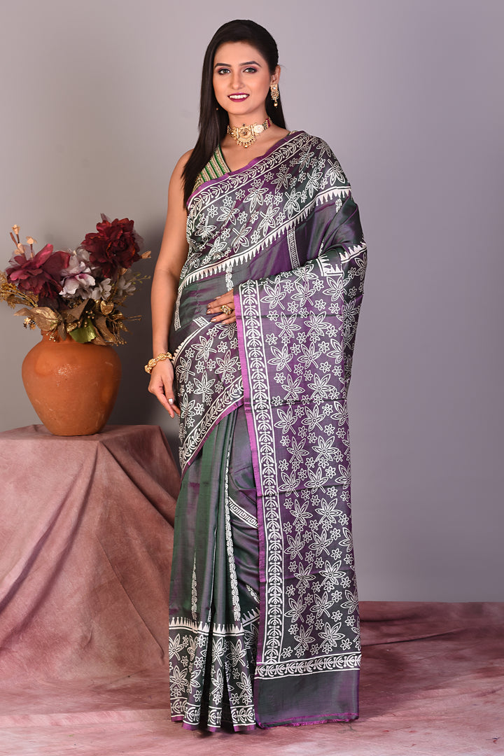 Grey Murshidabad Silk Saree - Keya Seth Exclusive