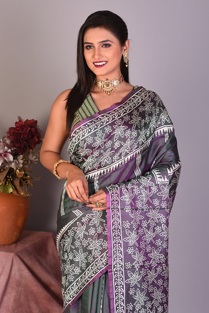 Grey Murshidabad Silk Saree - Keya Seth Exclusive