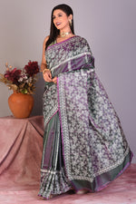 Load image into Gallery viewer, Grey Murshidabad Silk Saree - Keya Seth Exclusive
