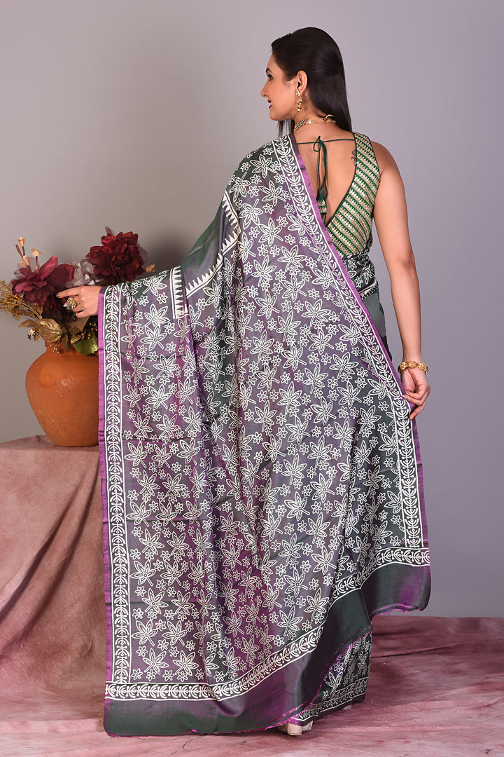 Grey Murshidabad Silk Saree - Keya Seth Exclusive