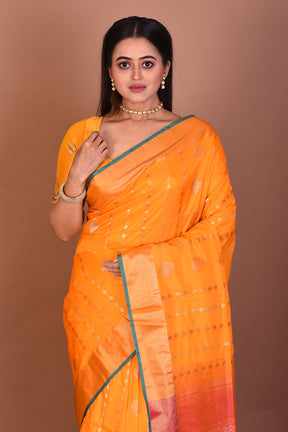 Yellow Blended Bangalore Silk Saree - Keya Seth Exclusive