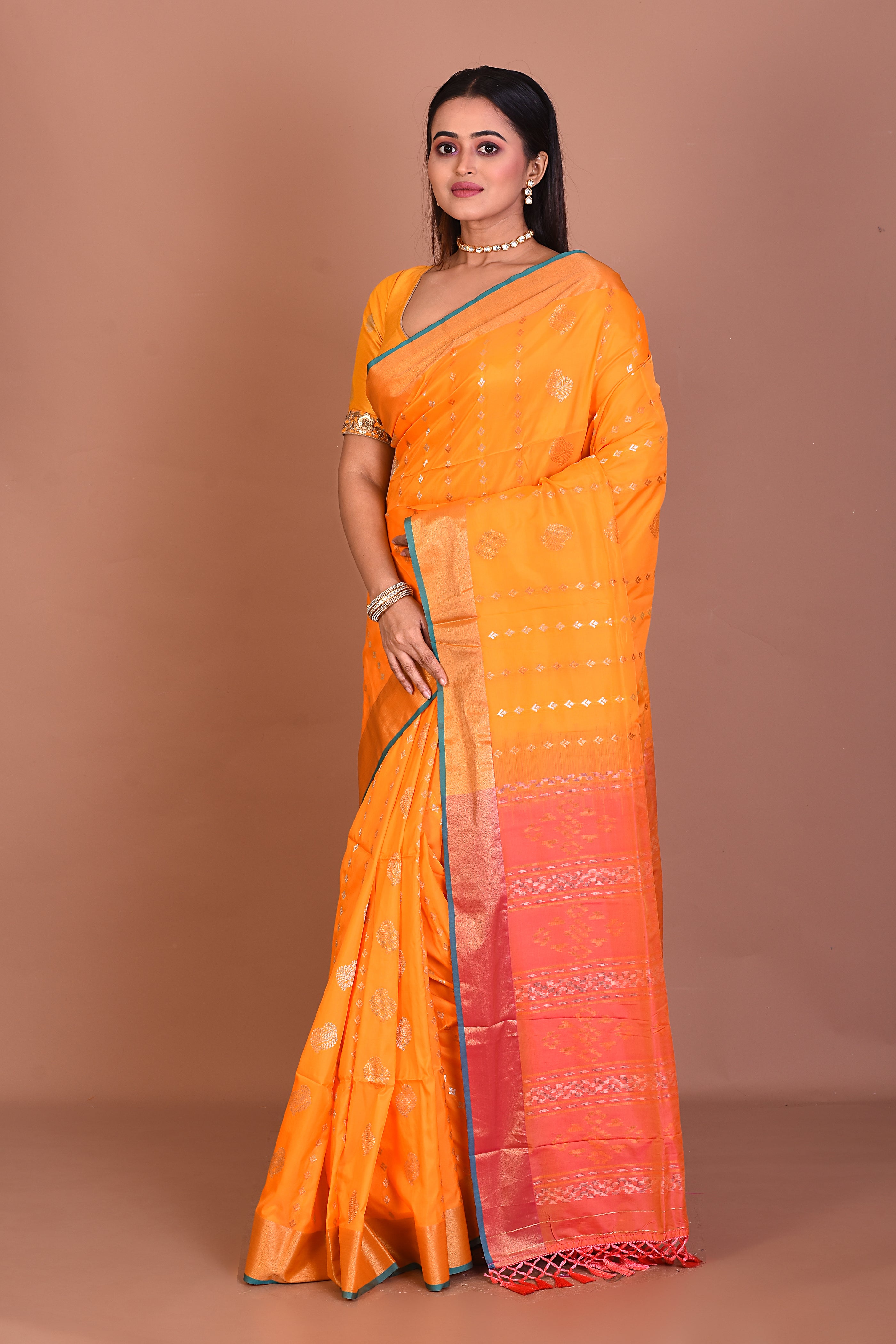 Yellow Blended Bangalore Silk Saree - Keya Seth Exclusive