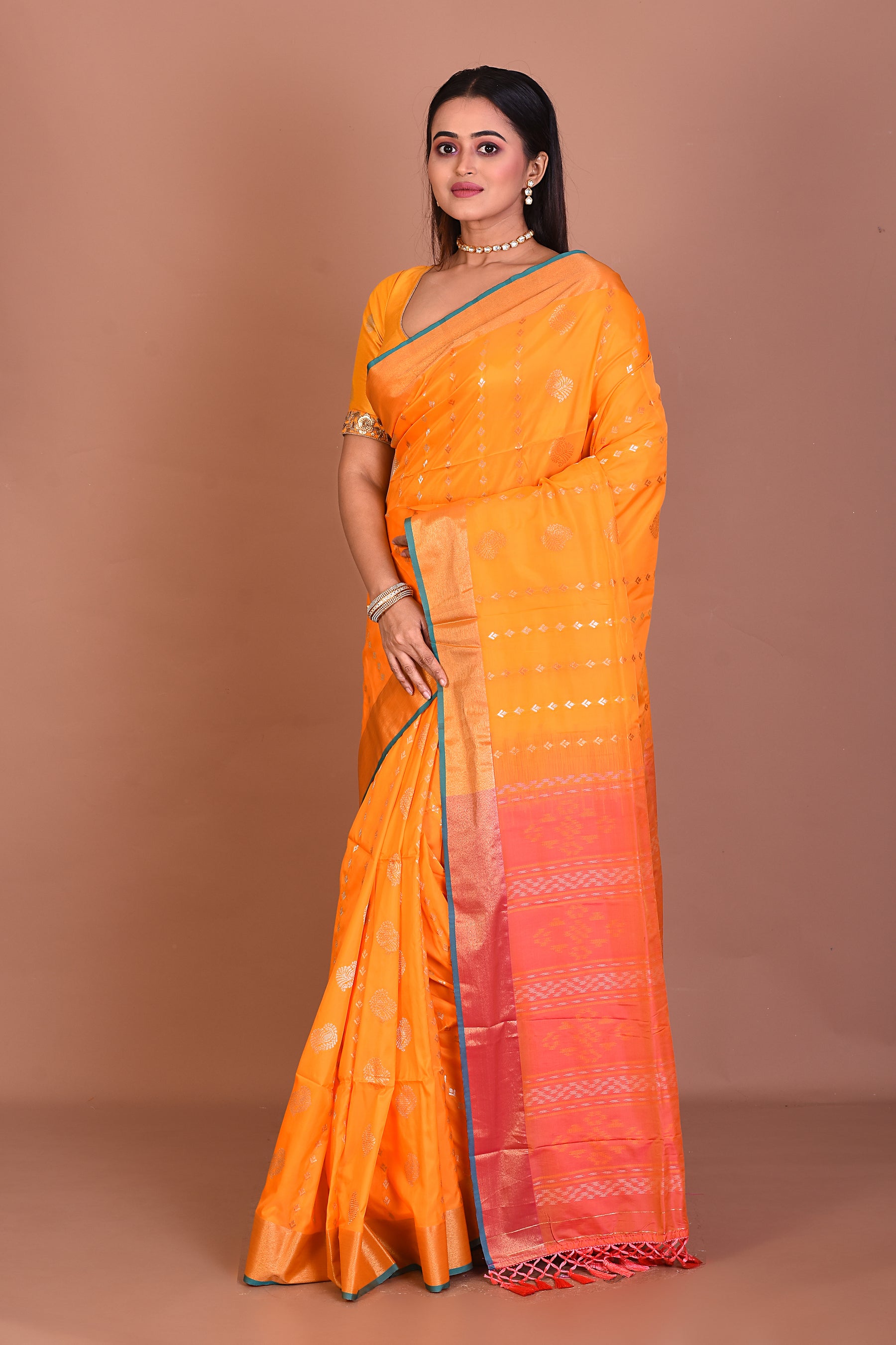 Yellow Blended Bangalore Silk Saree - Keya Seth Exclusive