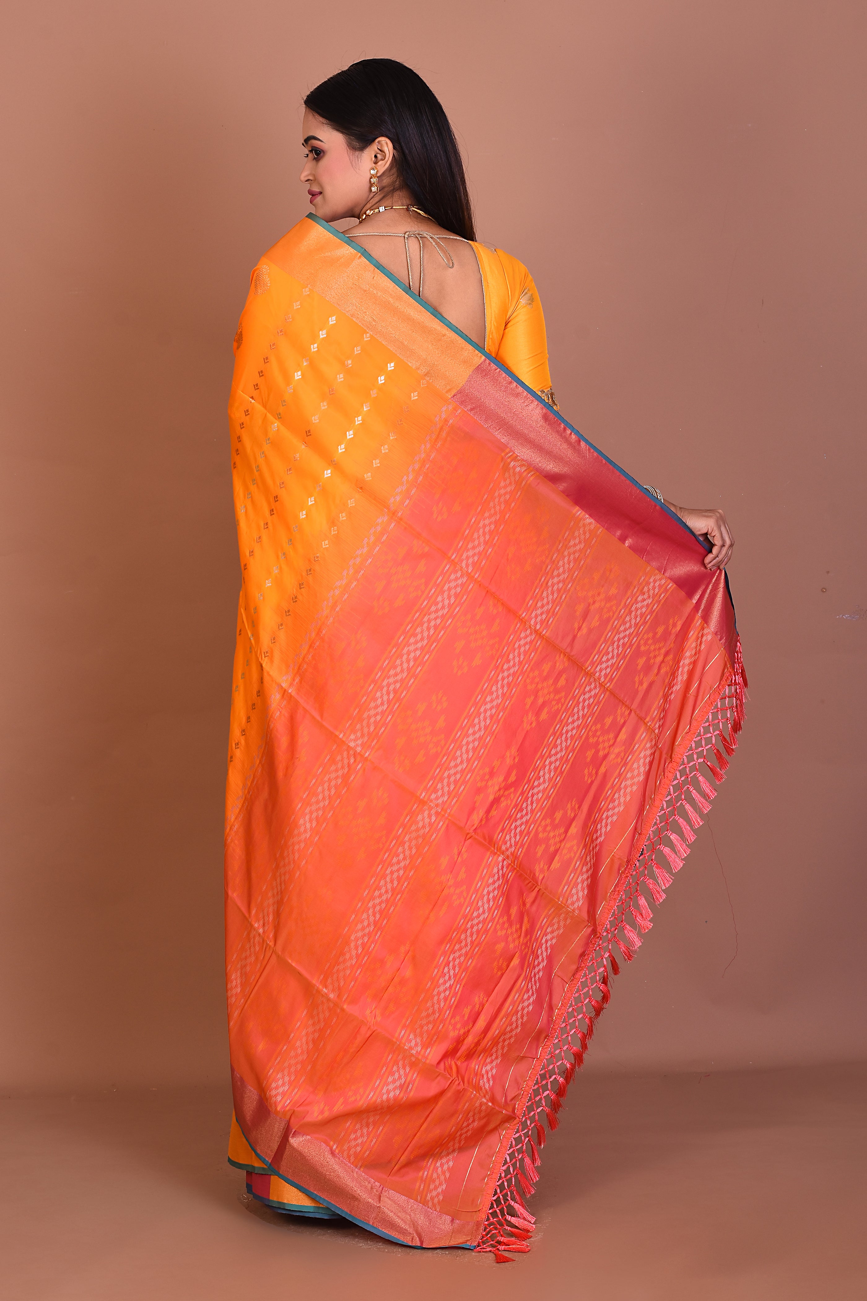 Yellow Blended Bangalore Silk Saree - Keya Seth Exclusive