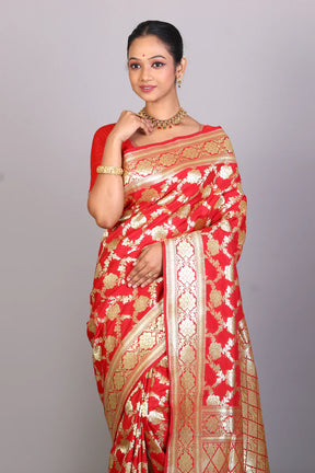 Red Blended Banarasi Saree - Keya Seth Exclusive