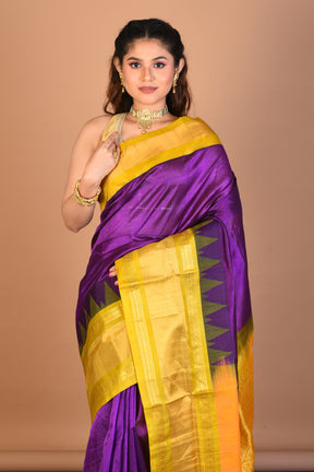 Violet Pure Katan Silk Saree with Blouse Piece - Keya Seth Exclusive