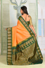 Load image into Gallery viewer, Dual Tone Orange Pure Gadwal Saree - Keya Seth Exclusive
