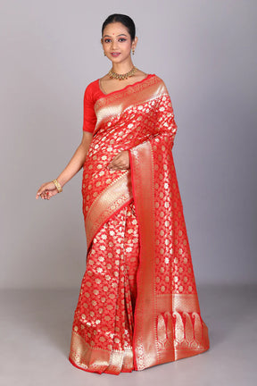 Red Blended Banarasi Saree - Keya Seth Exclusive